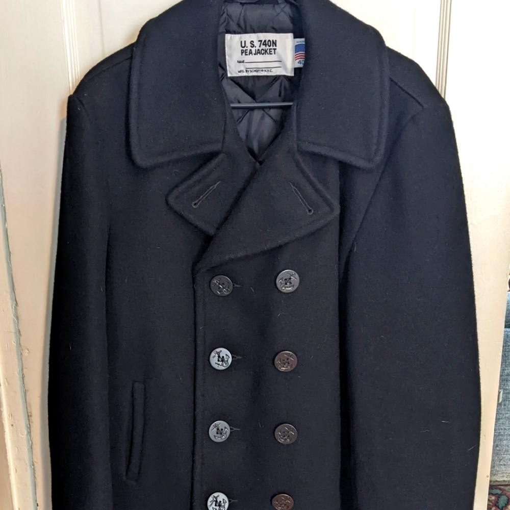 Schott 740N peacoat size 40, Navy